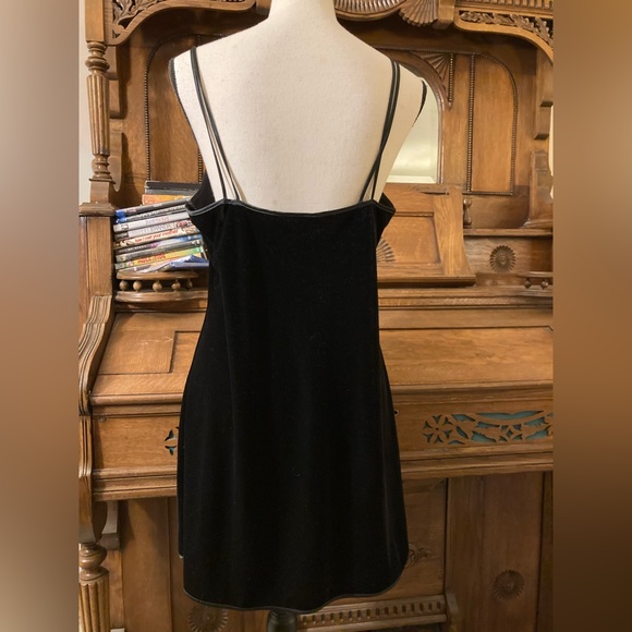 Vintage y2k grunge black velvet witchy mini dress small whimsigoth - Picture 2 of 3